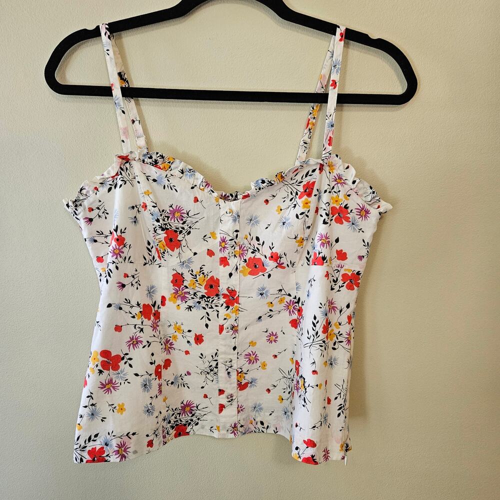 Oasis Women's Floral Camisole Size 6 (UK 10) Ruffle Feminine Cottage Coquette